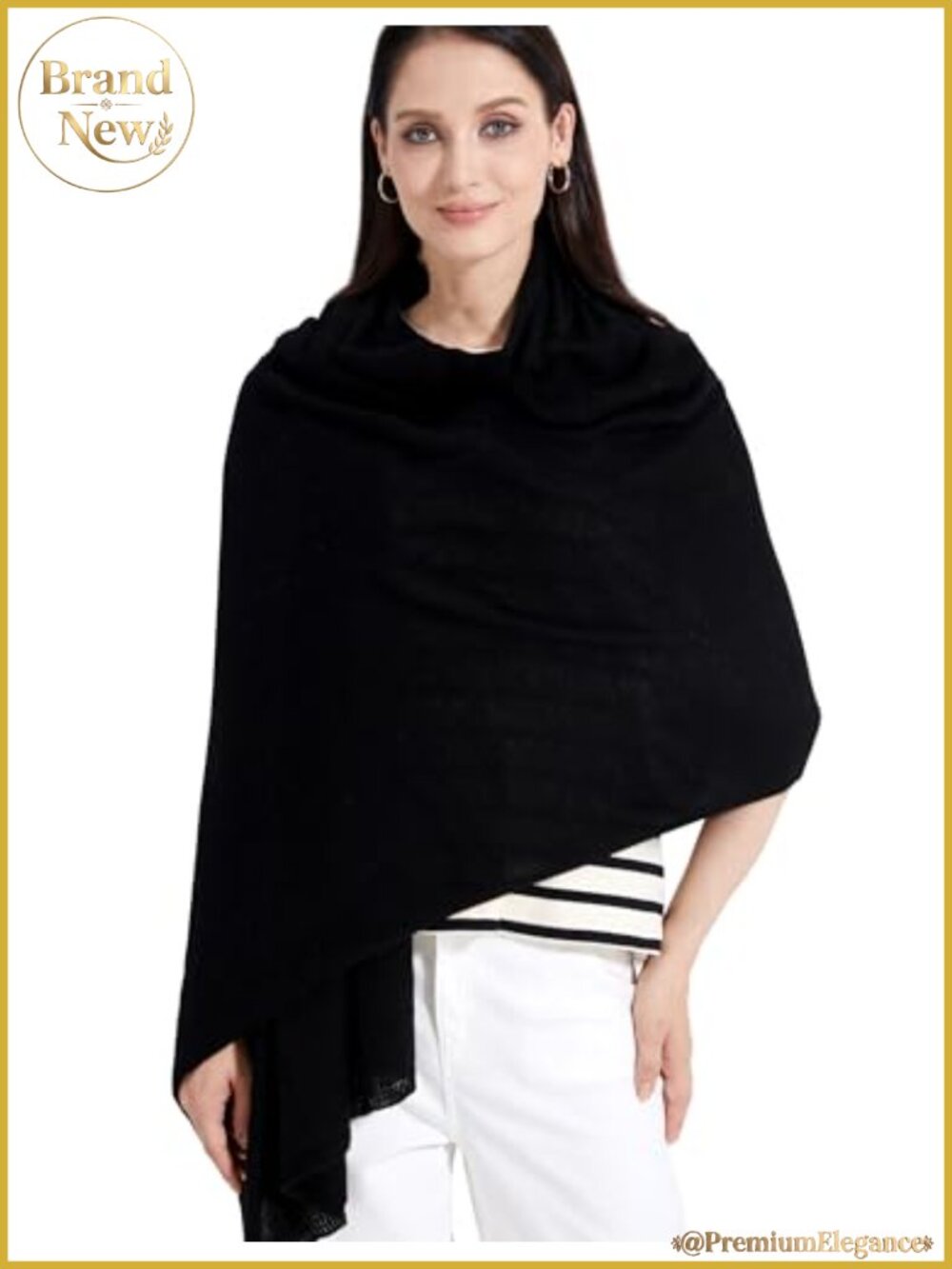 100% Cashmere Wrap Soft Scarf Stole Knitted Shawl Women Travel Extra Large 87x28